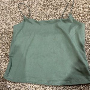 green cropped tank top
